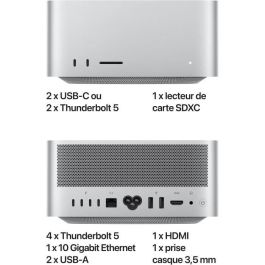 Apple MU973FNA Mac Studio Chip M3 Ultra, 96GB RAM, 1TB SSD, 28 núcleos CPU, 60 núcleos GPU 2025