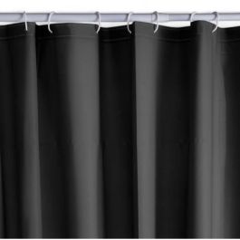 Cortina de ducha con diseño de gofres - Negra - PEVA - 180 x 200 cm - 12 ganchos - UTILITY - TODAY Precio: 19.49999942. SKU: B1DTMA84DH