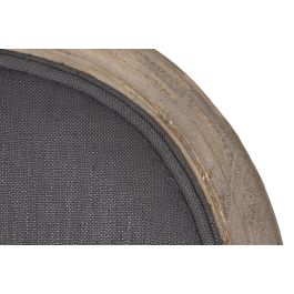 DKD Home Decor Taburete Tradicional Gris Oscuro Madera Abeto Lino 54 x 118 x 48 cm