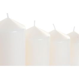 DKD Home Decor Vela Básicos de Cera Blanca 14x16x14 cm, Juego de 4 Velas Decorativas para Hogar con Duración de 35 a 60 Horas