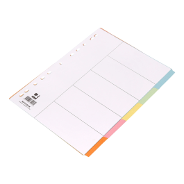 Q-connect Separador Cartulina Juego de 5 Separadores Din A4 Multitaladro