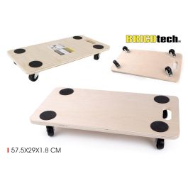 Bricotech Base de Madera con Ruedas 57.5 x 29 x 1.8 cm (6 Unidades)