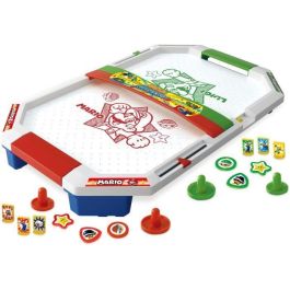 Epoch Air Hockey Super Mario - Juego de Mesa Tipo Arcade con Figuras de Personajes Super Mario y Disco Deslizante por Aire