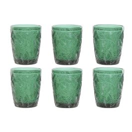 DKD Home Decor Vaso de Cristal Verde de 300ml, Set de 6, Acabado Relieve Hojas, 8x10x8cm, Colección Tropical Garbo Precio: 16.78999993. SKU: B12QFV7GYZ