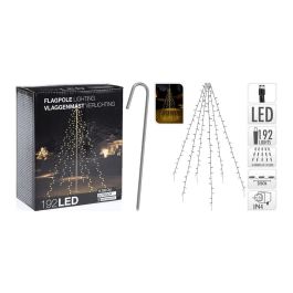 Cortina exterior 192 LEDs blanco cálido para árboles 2.08m alto, IP44, con transformador