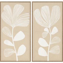 DKD Home Decor Cuadro Blanco Natural 42.5 x 82.5 x 2.8 cm (4 Unidades) Precio: 74.58999988. SKU: B1E5W4Q5V2