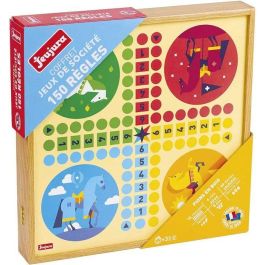 Jeujura Caja de Juegos Clásicos de Madera con 150 Reglas y Peones, Incluye Ajedrez, Damas, Ganso, Backgammon, +3 Años Jeujura Caja de Juegos Clásicos de Madera con 150 Reglas y Peones, Incluye Ajedrez, Damas, Ganso, Backgammon, +3 Años