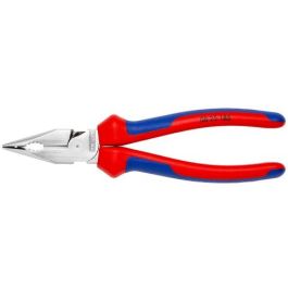 Knipex 08 25 185 Alicates de punta fina Spitzkombizange, Mango Azul/Rojo, 185 mm de longitud