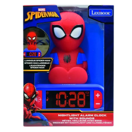 Lexibook Spider-Man Radio Despertador con Efectos de Sonido y Pantalla LCD Iluminada