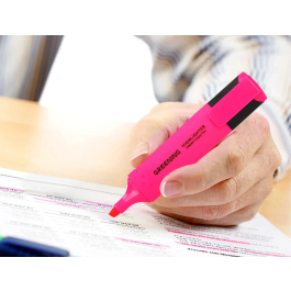 Greening Rotulador fluorescente punta biselada rosa fluor