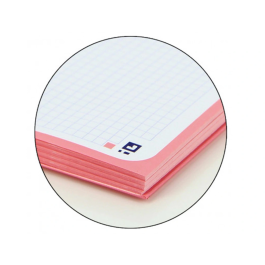 Oxford Recambio Color 1 Din A4+ 80 Hojas 90 Gr Cuadro 5 mm 4 Taladros Rosa Chicle