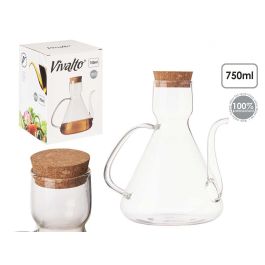 Vivalto Aceitera de Borosilicato con Tapa de Corcho 750 ml Transparente 18x18x12 cm (6 Unidades) Precio: 55.50000049. SKU: B1GW84TNEA