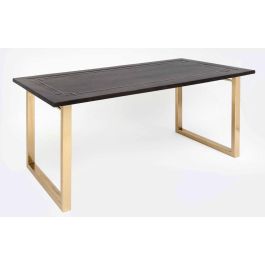 DKD Home Decor Gold dark Mesa Comedor Moderno Mango Metal Negro Dorado 89 x 75 x 180 cm