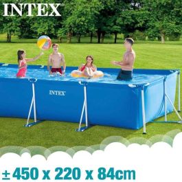 Intex Piscina Rectangular con Estructura Metálica 450x220x84cm con Bomba de Filtración para Jardín