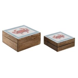 Caja-Joyero Home ESPRIT Multicolor Madera de mango 17,5 x 17,5 x 8 cm (2 Unidades) Precio: 21.49999995. SKU: B1CKBMCL9G