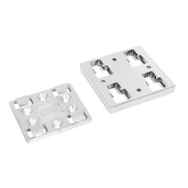 RUJZ Placa Enganche Cuña para Patas de Mesa, Acabado Cromo. Para Patas 100x100mm, Placa 80x80mm. Sistema Patentado.