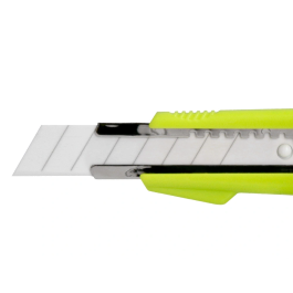 Q-connect Cúter de Plástico Ancho con Guía Metálica y Cuchilla de Cerámica 18 mm xd-43 Blíster 1 Unidad