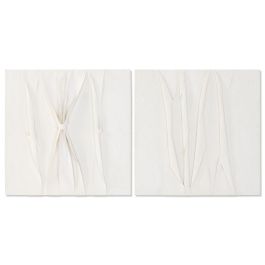 DKD Home Decor Cuadro Scandi Abstracto Blanco Lienzo y MDF 60x60x6 cm (2 Unidades) Precio: 74.50000008. SKU: B1GE6BSDHN