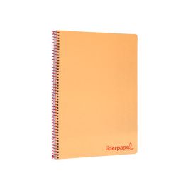 Cuaderno Espiral Liderpapel A4 Wonder Tapa Plastico 80H 90 gr Cuadro 4 mm Con Margen Color Naranja 5 unidades