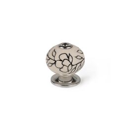 Blister con 4 pomos redondos para mueble fabricado en porcelana acabado blanco flor mod. e504 ø40mm rei Precio: 9.68999944. SKU: S7912578