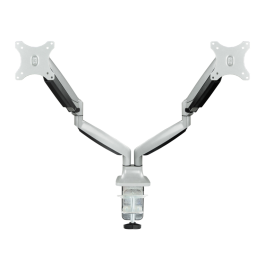 TooQ DB3132TNR-S Soporte de Mesa para 2 Pantallas de 13" a 32", Montaje Escritorio con Abrazadera o Tornillo, VESA 75x75-100x100, Carga 18kg, Aluminio Plata Precio: 95.5000002. SKU: S0212844