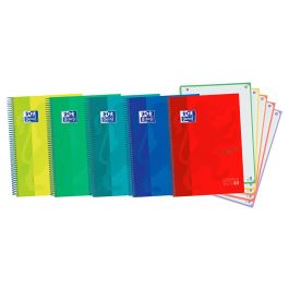 Cuaderno Espiral Oxford Ebook 5 Tapa Extradura Din A4+ 120 H Microperforadas Cuadro 5 mm Colores Vivos Surtidos