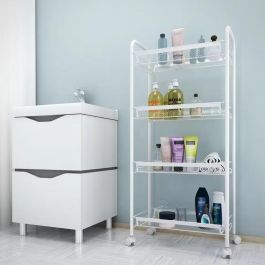 Inde Carrito Auxiliar de 4 Niveles con Ruedas, Organizador Multiusos para Cocina, Baño, Oficina (4 Unidades)