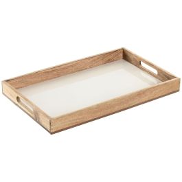 DKD Home Decor Bandeja de Servicio de Madera de Mango Lacado Blanco Natural 43.5x27x4.5 cm Colección National White Precio: 16.68999948. SKU: B159WG2NC5