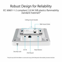 ASUS EBA63 Access Point WiFi AX3000 Dual-band PoE Blanco 2402 Mbit/s