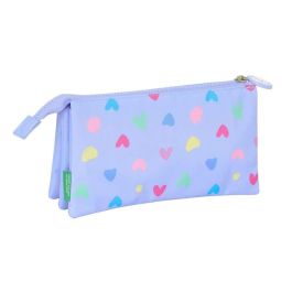 Safta Estuche Portatodo Escolar Triple con Tres Cremalleras Benetton Lila 120x220x30 mm Safta Estuche Portatodo Escolar Triple con Tres Cremalleras Benetton Lila 120x220x30 mm