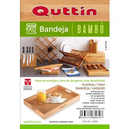 Quttin Bandeja de Bambú 40 x 27 x 4.6 cm (6 Unidades)