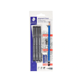 Staedtler Rotulador Calibrado Micrométrico 308 Negro Blister 3 Unidades Trazo 0.2, 0.4, 0.8mm