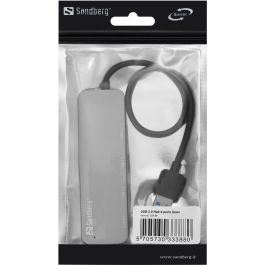 Sandberg USB 3.0 Hub 4 Puertos SAVER Expansor Conectividad Instantánea Plug & Play para PC - Conecta Disco Duro, Impresora, Ratón