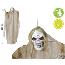 Calavera Colgante Halloween 220 cm Con Ojos Iluminados Y Capa Beige Precio: 24.50000014. SKU: B1F2AAX8S4
