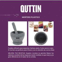 Quttin Mortero con Mazo de Plástico, 11 x 9 cm (12 Unidades)