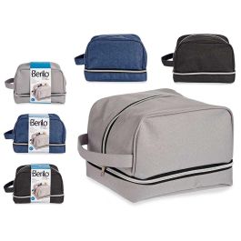 Neceser Doble Berilo 16x17x24.5 cm - Negro, Gris, Azul - Poliéster (12 Unidades) Precio: 101.68999962. SKU: B1J8JWC654