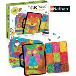 Nathan Clic'Educ - Mosaicos educativos para desarrollo de reconocimiento de colores y motricidad fina, ideal para niños a partir de 4 años