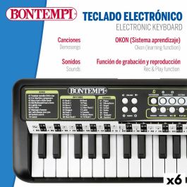 Teclado 37 Teclas Bontempi 42 x 4 x 15 cm (6 Unidades) Teclado 37 Teclas Bontempi 42 x 4 x 15 cm (6 Unidades)