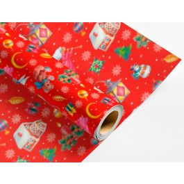 Papel De Regalo Liderpapel Navidad Rollo Ancho 70 cm Longitud 2 Mt Gramaje 60 gr Diseños Surtidos C-2024 50 unidades