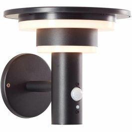 Brilliant BRI4004353437731 Aplique de Exterior Garvina LED Solar, Detector Movimiento, Acero Inoxidable, 4W, Negro