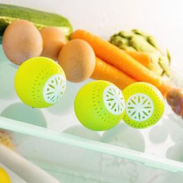 Innovagoods V0100792 Ecobolas para Frigorífico Ø5 cm (3 uds) para Alargar Vida Útil de Frutas y Verduras, Absorbe Gases y Elimina Olores