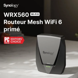 Synology WRX560 Router Wifi 6 1xWAN 3xLAN, Doble Banda Simultánea hasta 2400 Mbps, Puertos Gigabit