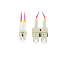 Lanberg Cable Fibra Óptica Multimodo LC/SC OM4 Violeta 1m