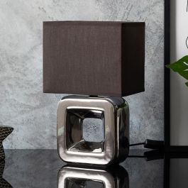 Home Deco Factory Lámpara de Mesa Acabado Cromado Cerámica