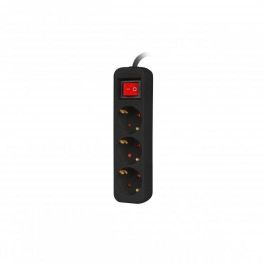 Lanberg PS1-03F-0150-BK Regleta Base Múltiple 3 Tomas AC Tipo F Cable 1.5m para Interior Color Negro 2500W