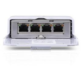 Ubiquiti N-SW NanoSwitch PoE Pasivo 24V para Exterior | Switch Gigabit con 4 Puertos RJ45 y 3 Salidas PoE (36W)