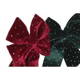DKD Home Decor Decoración Colgante Navidad Tradicional Verde Burdeos Poliéster Surtido 6 Unidades