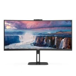 AOC CU34V5CW/BK Monitor Curvo VA 34" UWQHD 1500R con Webcam Windows Hello, USB-C 65W, 100Hz y Altura Ajustable