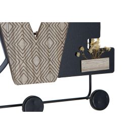 DKD Home Decor Perchero Pared Sasoon Scandi Marron Negro 5 x 21 x 45 cm (4 Unidades)