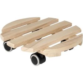 Soporte EDA sobre ruedas Ø 30 cm en madera - 4 ruedas - 30 x 30 x H.8 cm Precio: 24.69000039. SKU: B1C8586NS3